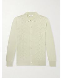 Piacenza 1733 - Pointelle-knit Silk And Cotton-blend Cardigan - Lyst