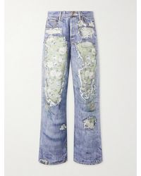 Acne Studios - Wide-Leg And Rose-Printed Cotton Jeans - Lyst
