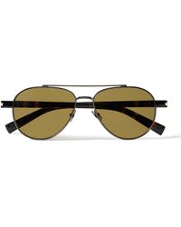 Saint Laurent - Aviator-Style Gunmetal-Tone And Acetate Sunglasses - Lyst