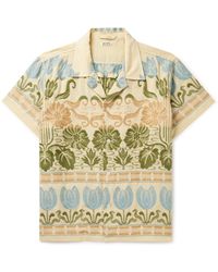 Bode - Camp-collar Embroidered Cotton-gauze Shirt - Lyst