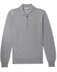 Canali - Wool Half-Zip Polo Shirt - Lyst