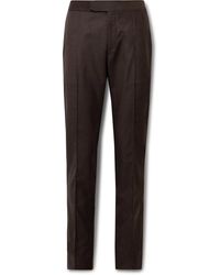 Brioni - Melbourne Slim-fit Tapered Pleated Virgin Wool-twill Trousers - Lyst