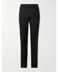 Tom Ford - Dyylan Tapered Pinstriped Metallic Wool-Blend Twill Trousers - Lyst