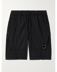 C.P. Company - Gerade geschnittene Shorts aus Baumwoll-Ripstop mit Logoapplikation - Lyst