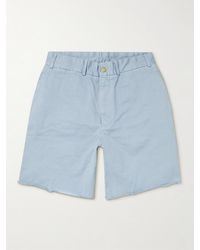 Beams Plus - Wide-Leg Distressed Cotton-Gabardine Bermuda Shorts - Lyst