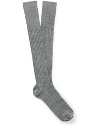 Brunello Cucinelli - Ribbed Wool And Cashmere-Blend Socks - Lyst