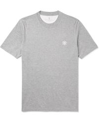 Brunello Cucinelli - Logo-print Silk And Cotton-blend Jersey T-shirt - Lyst