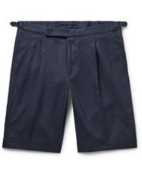 Incotex - Straight-leg Pleated Linen Bermuda Shorts - Lyst