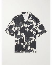 Officine Generale - Eren Camp-collar Floral-print Cotton-poplin Shirt - Lyst