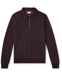 Hartford - Cotton-blend Jersey Half-zip Sweater - Lyst