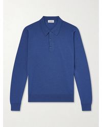John Smedley - Caverhill Knitted Merino Wool Polo Shirt - Lyst