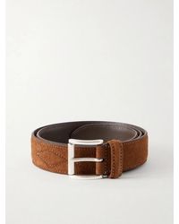 Anderson's - 3Cm Quilted Suede Leather Belt - Lyst