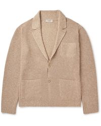 Agnona - Slim-fit Ribbed Cotton And Cashmere-blend Cardigan - Lyst