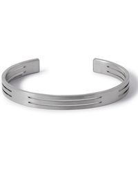 Le Gramme - 19g Punched Ribbon Brushed Recycled Black Sterling Silver Cuff - Lyst