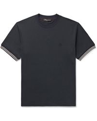 Loro Piana - Logo-embroidered Cotton-jersey T-shirt - Lyst