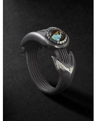 Jacques Marie Mage - Natrona Limited Edition Burnished Silver And Blackjack Turquoise Ring - Lyst
