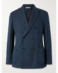 Boglioli - Double-Breasted Cotton And Linen-Blend Blazer - Lyst