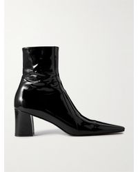 Saint Laurent - Patent-leather Ankle Boots - Lyst