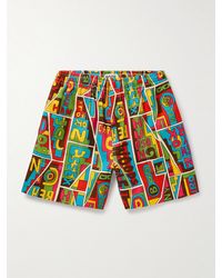 Bode - New England Mosaic Straight-leg Printed Textured-cotton Shorts - Lyst