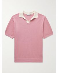 Richard James - Honeycomb-knit Organic Cotton Polo Shirt - Lyst
