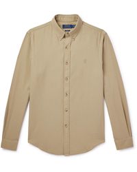 Polo Ralph Lauren - Button-down Collar Logo-embroidered Cotton-dobby Shirt - Lyst
