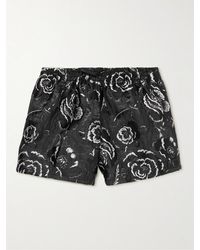 4SDESIGNS Floral-brocade Drawstring Shorts - Black