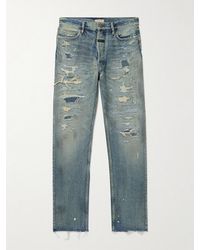 Fear Of God - Straight-Leg Logo-Appliquéd Distressed Jeans - Lyst