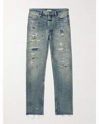Fear Of God - Straight-Leg Logo-Appliquéd Distressed Jeans - Lyst