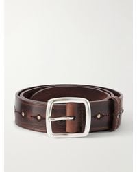 Anderson's - 4Cm Embellished Studded Burnished-Leather Belt - Lyst