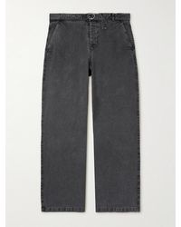 Our Legacy - Stern Straight-Leg Belted Cotton And Linen-Blend Canvas Trousers - Lyst