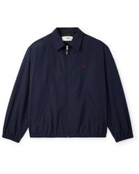Celine - Logo-Embroidered Wool And Cotton-Blend Gabardine Blouson Jacket - Lyst