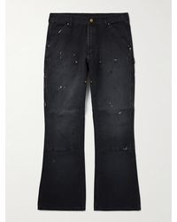 SAINT Mxxxxxx - Bootcut Double-Knee Paint-Splattered Cotton-Canvas Trousers - Lyst