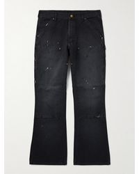 SAINT Mxxxxxx - Bootcut Double-Knee Paint-Splattered Cotton-Canvas Trousers - Lyst