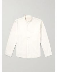 STÒFFA - Grandad-collar Cotton-twill Half-placket Shirt - Lyst