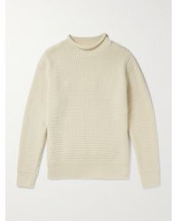 Sunspel - Waffle-knit Merino Wool Mock-neck Sweater - Lyst