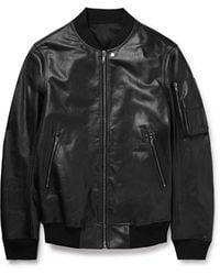 Rick Owens - Classic Flight Oversized Webbing-Trimmed Distressed Leather Bomber Jacket - Lyst