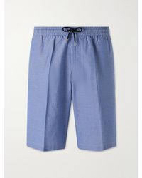 Paul Smith - Straight-Leg Striped Cotton-Seersucker Drawstring Shorts - Lyst