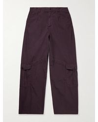 Dries Van Noten - Wide-Leg Garment-Dyed Cotton-Poplin Cargo Trousers - Lyst