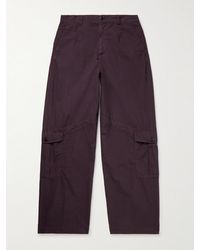 Dries Van Noten - Wide-Leg Garment-Dyed Cotton-Poplin Cargo Trousers - Lyst