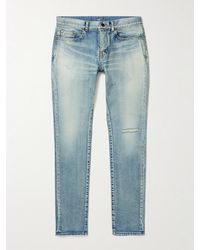 Saint Laurent - Skinny-fit Distressed Jeans - Lyst