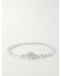 Gucci - Bracciale a catena in argento sterling con logo inciso - Lyst