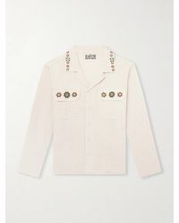 Kartik Research - Surya Camp-collar Embroidered Cotton Shirt - Lyst