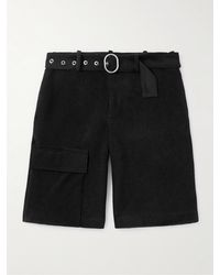 Jil Sander - Shorts a gamba dritta in velluto a coste di misto cotone con cintura - Lyst