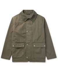 NN07 - Glenn 8001 Corduroy-trimmed Garment-dyed Cotton-canvas Jacket - Lyst