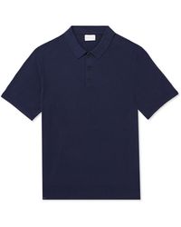 Club Monaco - Silk And Cotton-blend Polo Shirt - Lyst