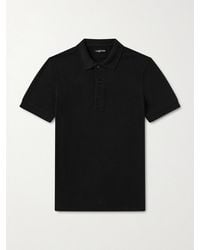 Tom Ford - Slim-fit Lyocell And Cotton-blend Piqué Polo Shirt - Lyst