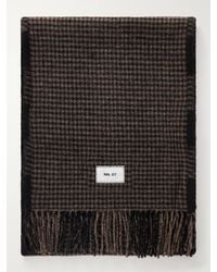 NN07 - Fringed Checked Wool-Blend Scarf - Lyst
