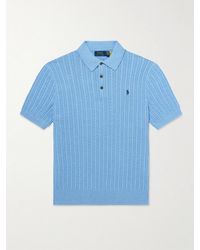Polo Ralph Lauren - Cable-Knit Cotton Polo Shirt - Lyst