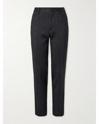 Tom Ford - Dyylan Straight-leg Striped Metallic Wool And Silk-blend Suit Trousers - Lyst