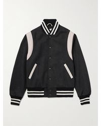 Golden Bear - The Hayes Leather-Panelled Wool-Blend Varsity Jacket - Lyst